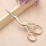 Acronde 2PCS Vintage Stork Shape Sewing Scissors Stainless Steel Tailor Scissors Sharp Sewing Shears for Embroidery, Sewing, Craft, Art Work & Everyday Use (Gold)