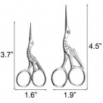 Acronde 2PCS Vintage Stork Shape Sewing Scissors Stainless Steel Tailor Scissors Sharp Sewing Shears for Embroidery, Sewing, Craft, Art Work & Everyday Use (Gold)