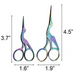 Acronde 2PCS Vintage Stork Shape Sewing Scissors Stainless Steel Tailor Scissors Sharp Sewing Shears for Embroidery, Sewing, Craft, Art Work & Everyday Use (Gold)
