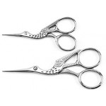 Acronde 2PCS Vintage Stork Shape Sewing Scissors Stainless Steel Tailor Scissors Sharp Sewing Shears for Embroidery, Sewing, Craft, Art Work & Everyday Use (Gold)