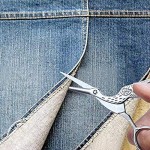 Acronde 2PCS Vintage Stork Shape Sewing Scissors Stainless Steel Tailor Scissors Sharp Sewing Shears for Embroidery, Sewing, Craft, Art Work & Everyday Use (Gold)